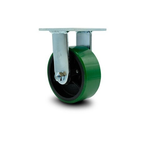 Service Caster 5 Inch Green Poly on Cast Iron Wheel Rigid Caster with Ball Bearing SCC SCC-30R520-PUB-GB